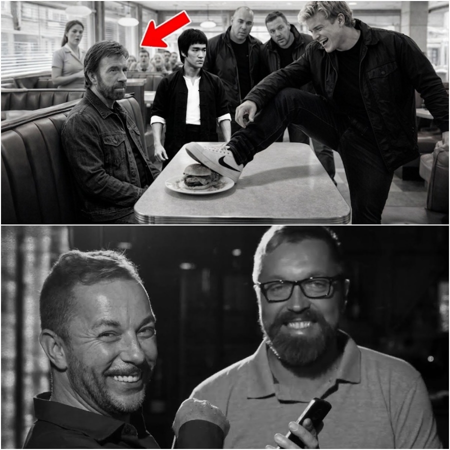 A Thug Put His Foot On Chuck & Bruce Lee’s hamburger plate — he didn’t know who he was messing with. DD