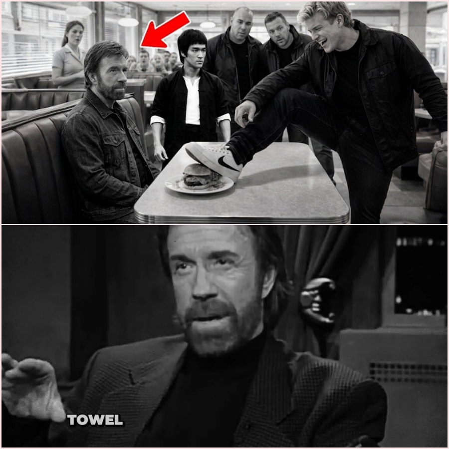 A Thug Put His Foot On Chuck & Bruce Lee’s hamburger plate — he didn’t know who he was messing with. ht