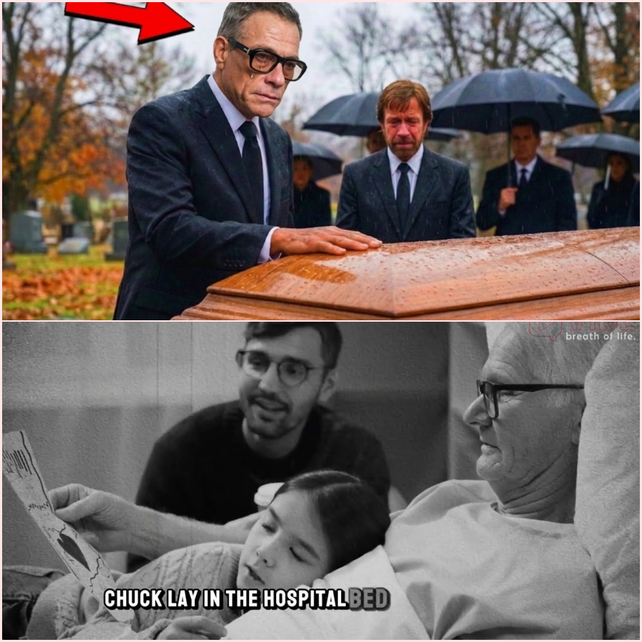 At Chuck Norris’s funeral — What Van Damme did at the ceremony brought everyone to tears. HT