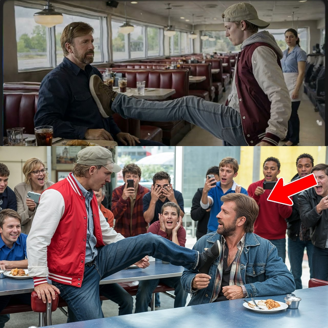 Rich Teen Kicked a Man in a Diner Thinking He Was Poor — He Didn’t Know It Was Chuck Norris JJ