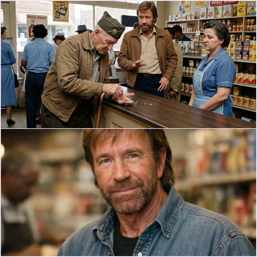 War Hero Counted Coins for BREAD —What Chuck Norris did Next STUNNED Entire Store