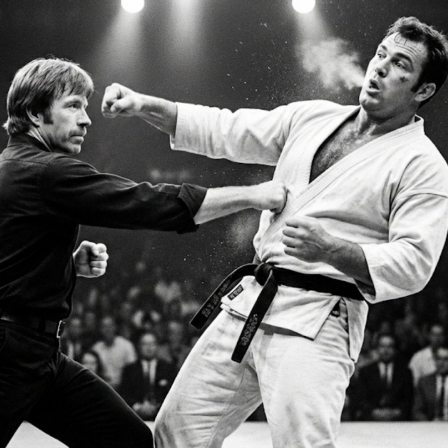 HE DIDN’T KNOW IT WAS CHUCK NORRIS — THE TOURNAMENT CHAMPION PICKED A RANDOM MAN FROM THE CROWD –