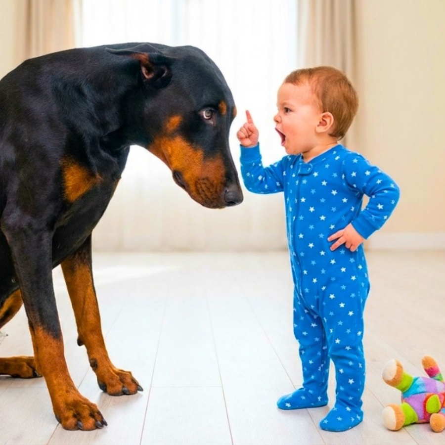 Baby Scolds Doberman Every Night — Mom Watched Video And Froze!