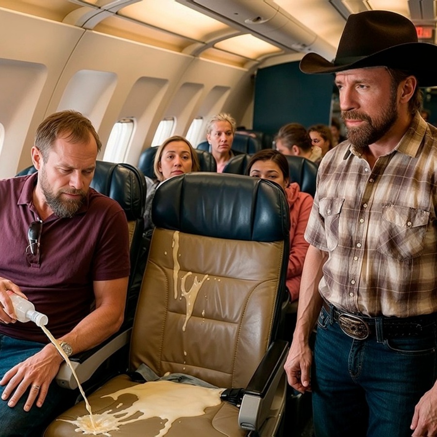 He spilled milk on the seat and humiliated Chuck Norris — a Minute Later, He Apologized