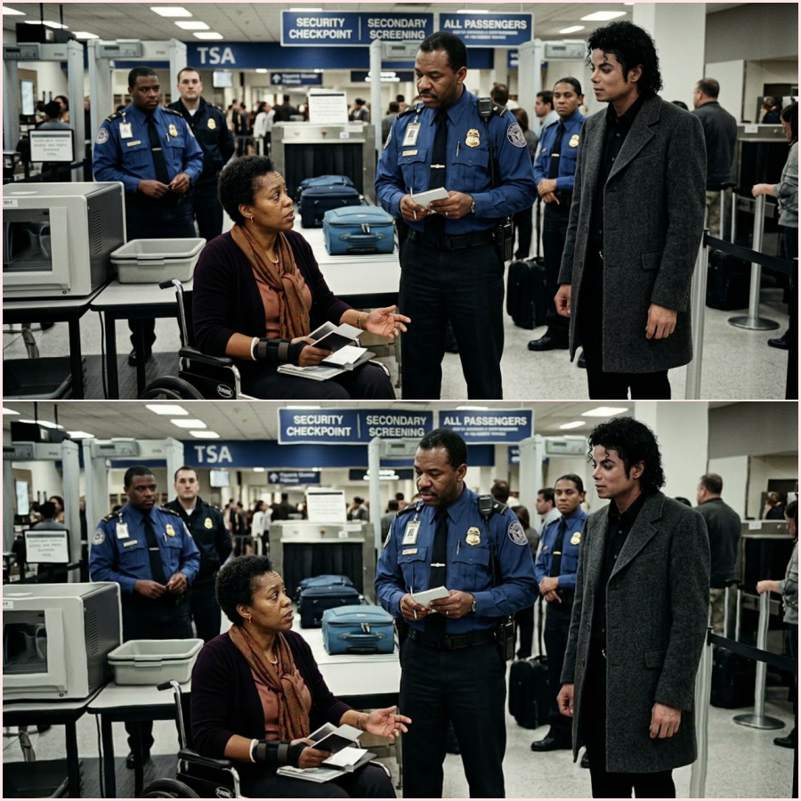 Michael Jackson stopped at airport security for a woman in a wheelchair—what he did staff speechless – ht