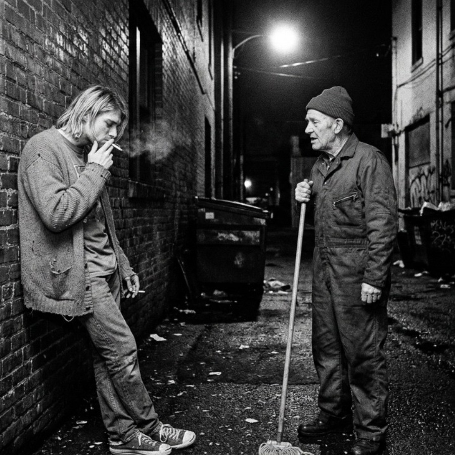 STRANGER told Kurt Cobain “don’t quit” in alley — 10 minutes later changed music history