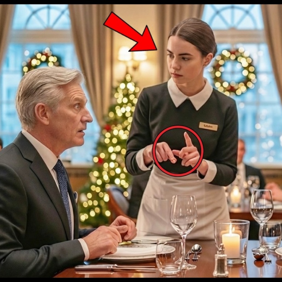 A Billionaire CEO’s Christmas Dinner Turned Silent — Then the Waitress Used Sign Language