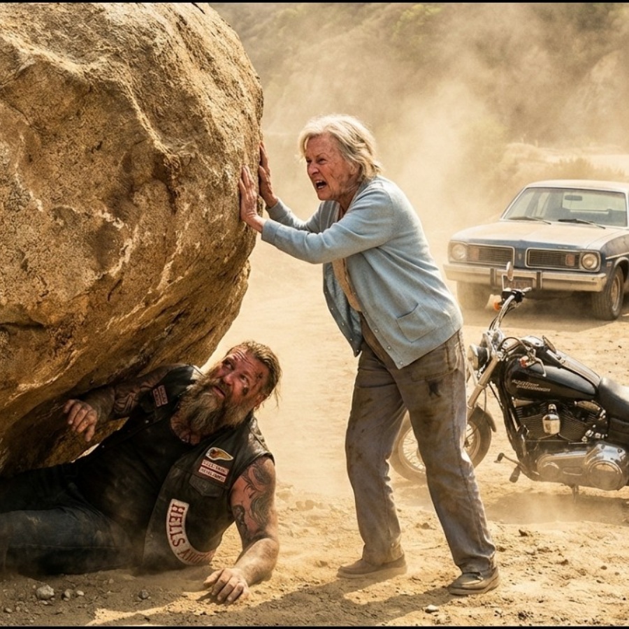 The Hell Angels Boss Was Trapped Under Crushing Stones Until An Old Lady Risked Her Life to Save Him