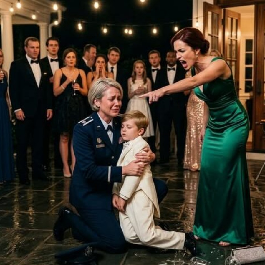 I never told my sister-in-law I was a four-star general. To her, I was just a “failure soldier,” while her father was the police chief. At a family BBQ, I saw my Silver Star medal thrown straight into the burning coals. My eight-year-old son screamed, “Aunt Sarah stole it from the cabinet!” The answer came instantly—a vicious slap across his face. “Shut up, you nosy little brat.” He collapsed to the ground, unconscious. She didn’t stop. “I’m sick of that fake glory. A medal for failure.” I called the police. She laughed until her father knelt and begged for forgiveness. JJ
