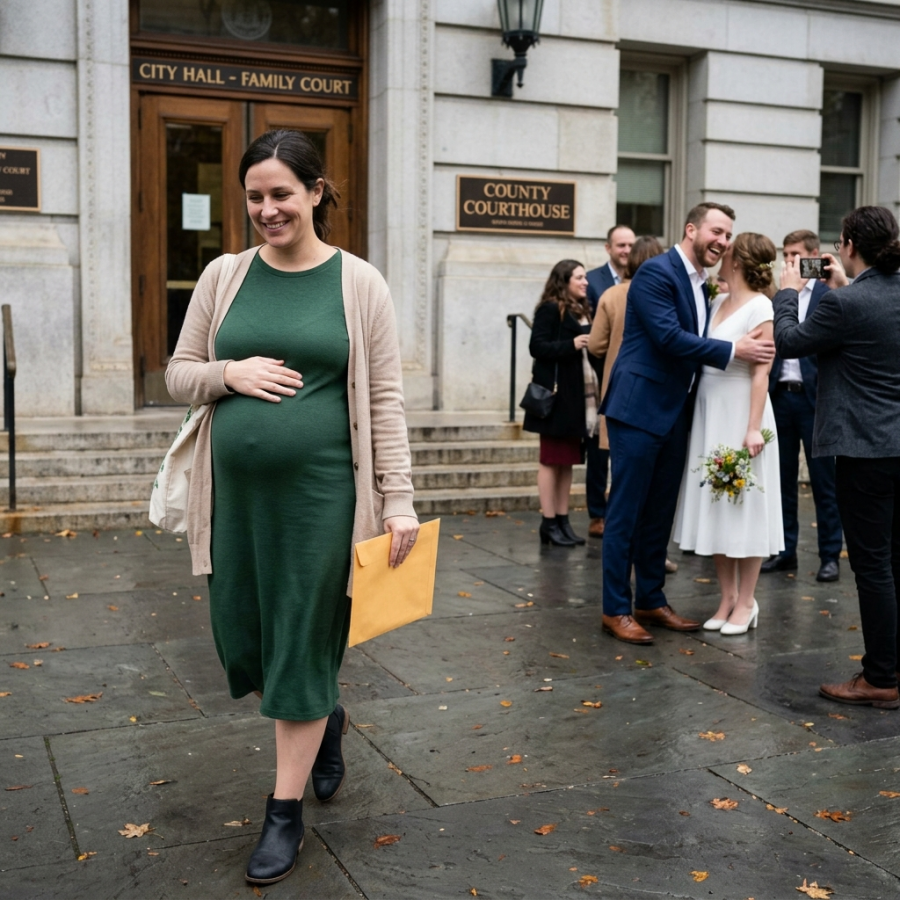 On the day of the divorce, he married his mistress…and the pregnant wife left smiling with a secret…