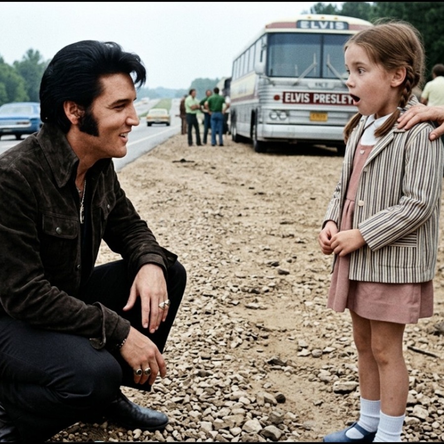 Elvis STOPPED His Tour Convoy for Stranger on Highway — What Happened Next Made Crew CRY