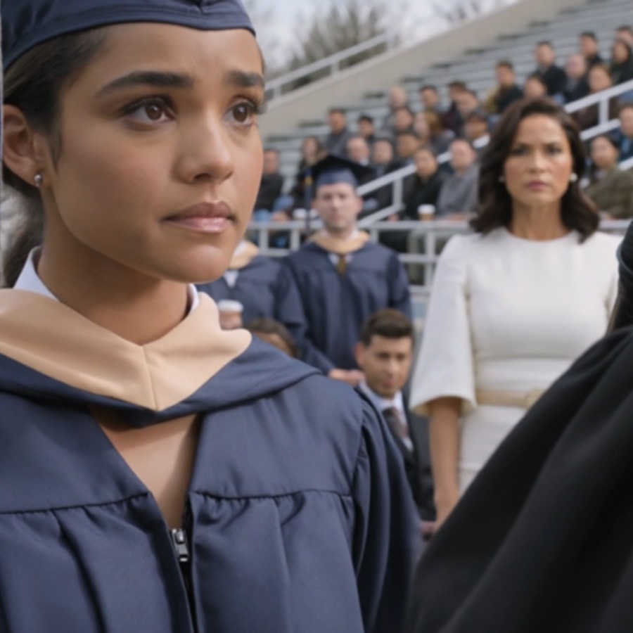At my college graduation, my sister shot to her feet and screamed, “She cheated her way through school!” in front of the entire auditorium, but instead of stopping, I kept walking toward the stage with one sealed envelope hidden under my gown and a truth she never imagined I had finally learned how to carry in public. D