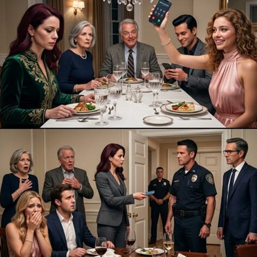 My sister snatched my phone from the dinner table and laughed, “Let’s all hear what kind of pathetic excuse Claire has now.” Then she tapped speaker. I stayed silent as my family smirked—until a lawyer’s voice filled the room. “Ms. Harper, the fraud injunction is ready. Should we serve your family tonight?” My sister’s smile vanished. And that was the first time they realized they had mocked the wrong woman. D