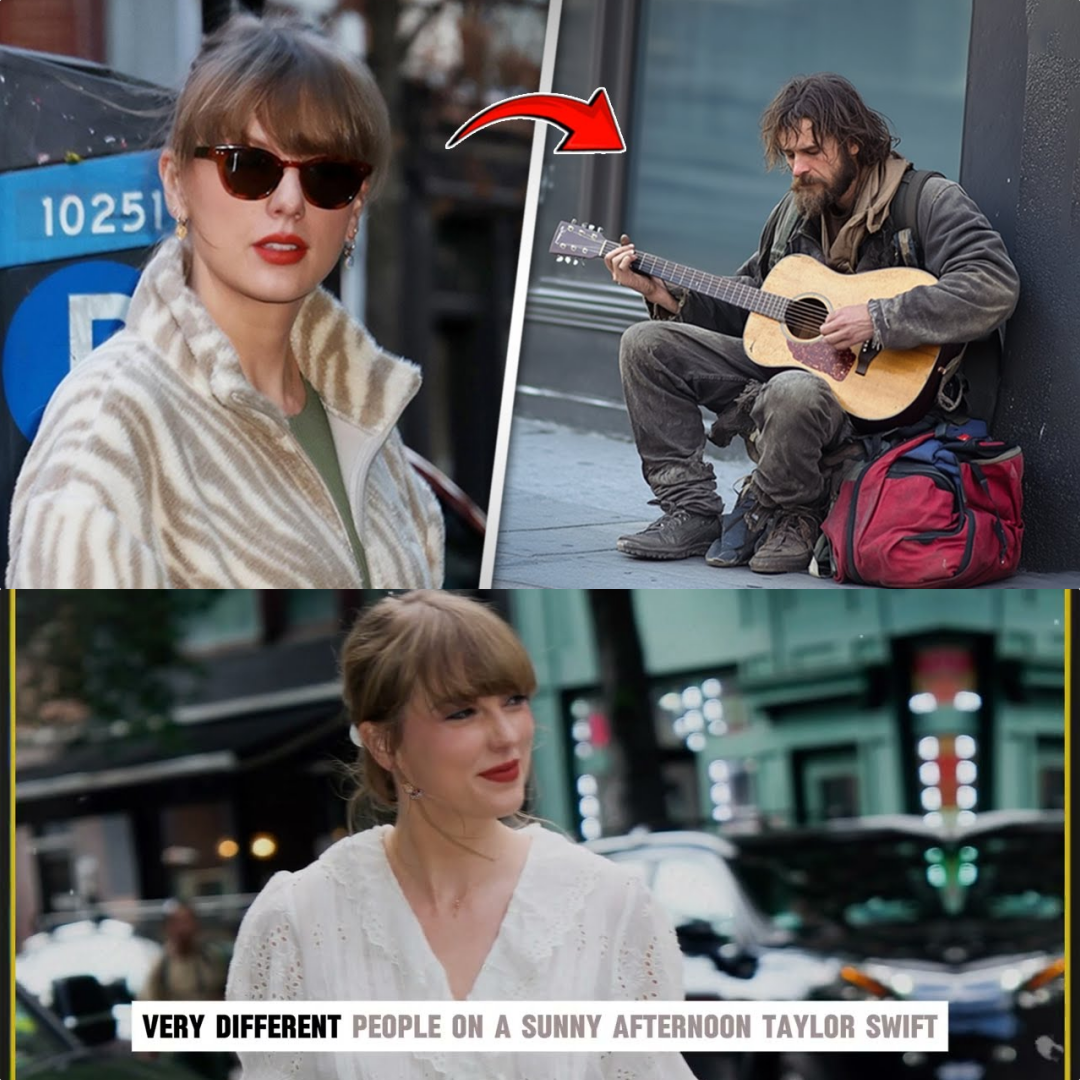 Taylor Swift Hears a Homeless Man Playing Guitar – What Happened Next Will Leave You in Tears