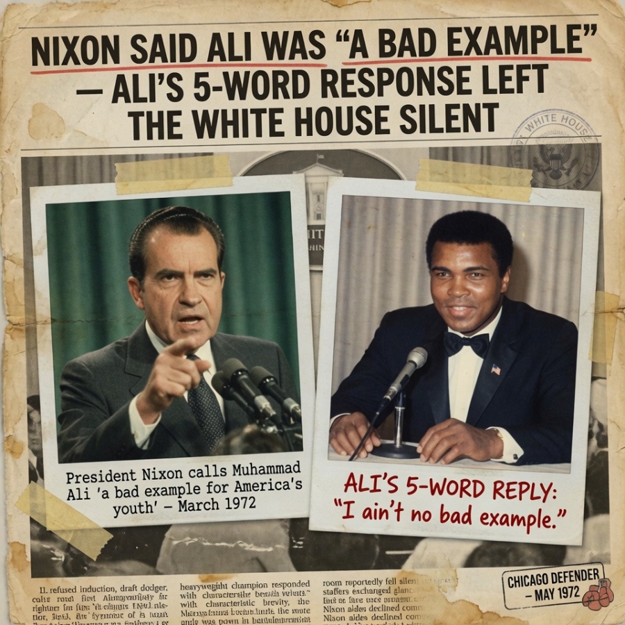 When the President Called Muhammad Ali a “Bad Example,” His Five-Word Reply Silenced Washington’s Power Elite