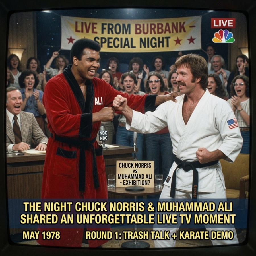 That Extraordinary Evening When Martial Arts Icon Chuck Norris and Boxing Legend Muhammad Ali Captivated Audiences on Live Television