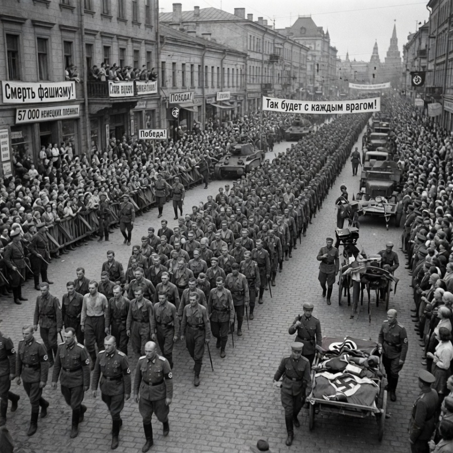 The Ghost Parade of the Damned: When Fifty-Seven Thousand Defeated Nazi Soldiers Marched Through the Streets of Moscow in 1944