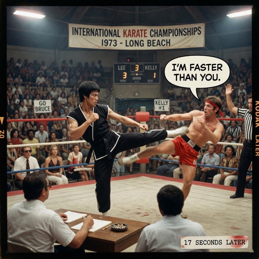 The Dragon’s Shadow in the Valley: When Jim Kelly Challenged Bruce Lee and Time Stood Still for Seventeen Seconds