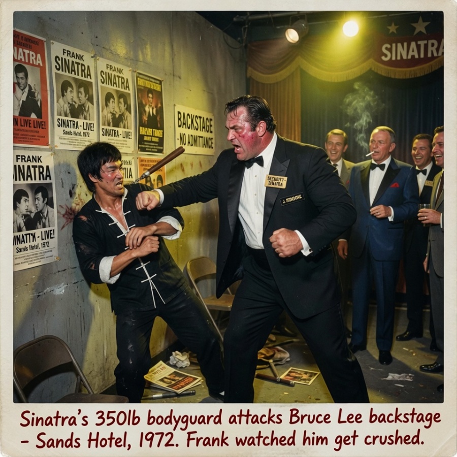 The Night the Chairman’s Muscle Met the Dragon: Why Frank Sinatra’s Toughest Enforcer Never Walked the Same After a Backstage Encounter with Bruce Lee