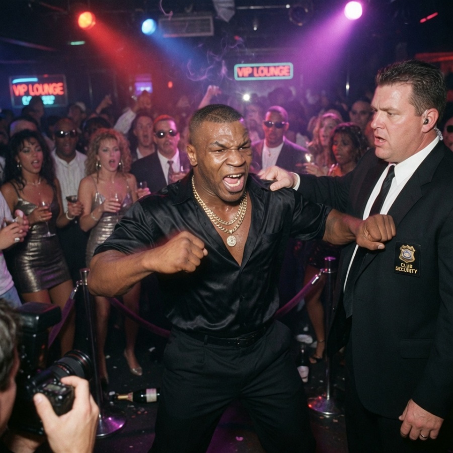The Night the Neon Blew: When a Heavyweight’s Shadow Met a Guard’s Hand—and the 3 Seconds that Rewrote History