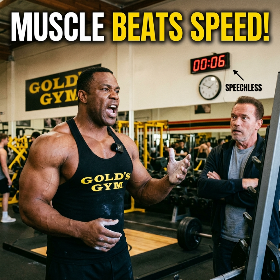 The Day the Oak Met the Whirlwind: When a Mountain of Muscle Challenged the Dragon’s Speed at Gold’s Gym While Arnold Watched in Silence