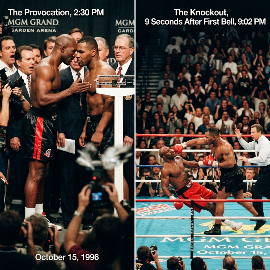 Evander Holyfield Provoked Mike Tyson at the Weigh-In — 9 Seconds Later, the Knockout Happened JJ