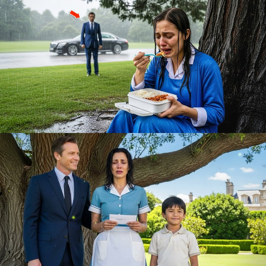 Millionaire Sees His Maid Eating in the Rain — What He Finds Out Will Break Your Heart