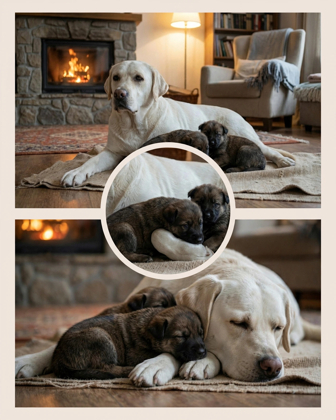 A Labrador Mom Wouldn’t Leave Two Shepherd Puppies Behind