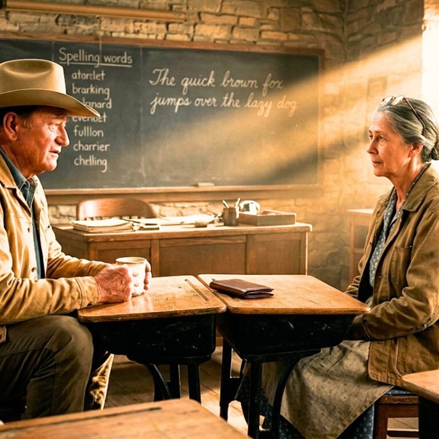 John Wayne Sat In A Student Desk In Nevada 1960 — Then He Put His Wallet Down D